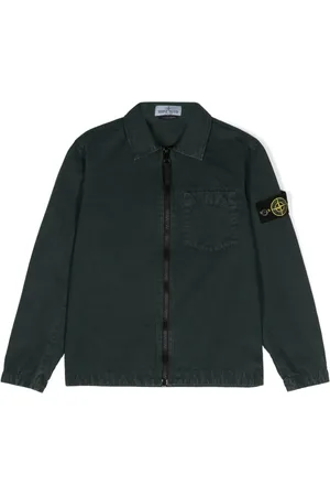 Stone Island Camisa con distintivo Compass y cremallera