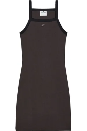 Courrèges Vestido corto con ribete en contraste