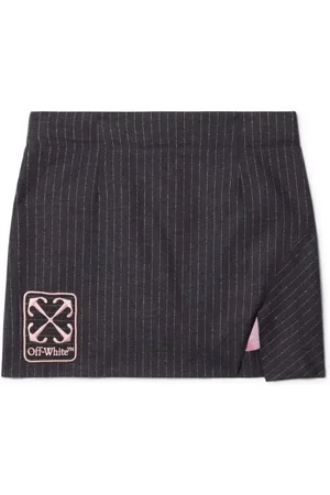 OFF-WHITE Falda a rayas diplomáticas con logo bordado