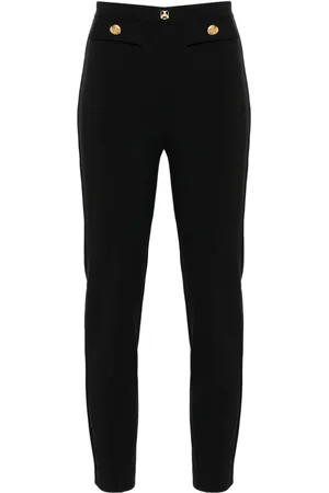 Elisabetta Franchi Pantalones rectos con remaches del logo