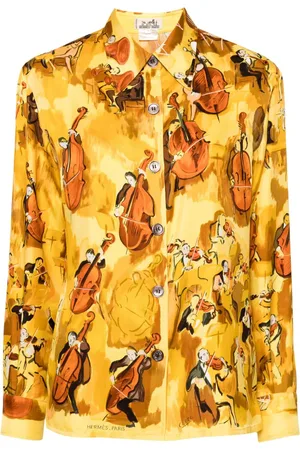 Hermès Camisa con estampado Concerto 1990-2000