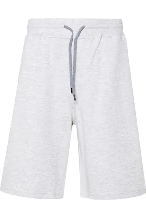 Brunello Cucinelli Pantalones cortos de chándal con efecto de mezcla