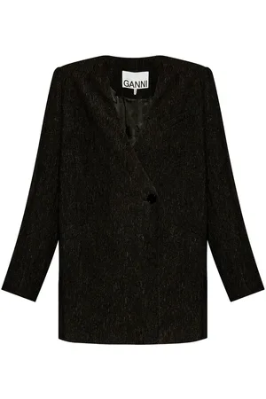 Ganni Chaqueta texturizada sin cuello