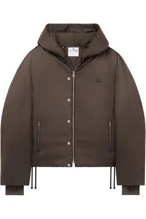 Courrèges Plumífero con capucha y logo