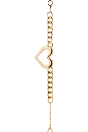AREA Collar de cadena barbada con colgante de corazón