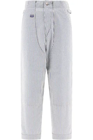 KAPITAL Pantalones Soccer Stripe Lumber de tejido seersucker