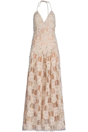 Silvia Tcherassi Vestido de fiesta Danae con aplique floral