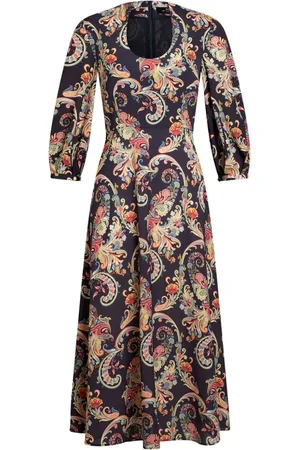 Etro Vestido midi con motivo de cachemira