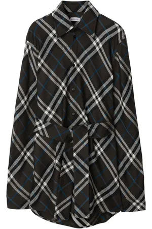 Burberry Camisa a cuadros con cinturón