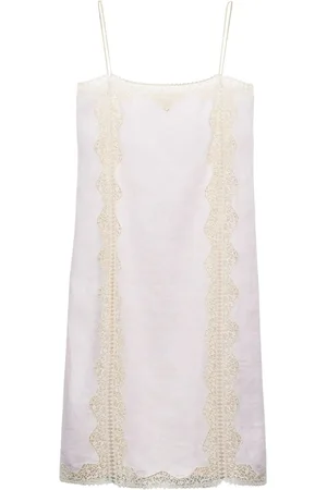 Prada Vestido midi con ribete de encaje