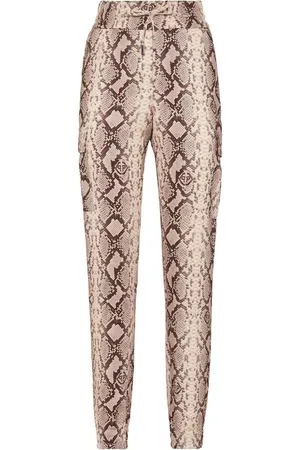 Philipp Plein Pantalones cargo con estampado de piel de serpiente