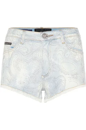 Philipp Plein Pantalones vaqueros cortos con estampado abstracto