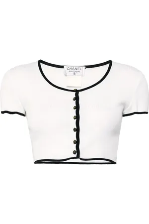 CHANEL Top corto de punto 1990