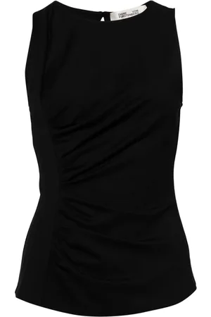 Diane von Furstenberg Top sin mangas con detalle drapeado
