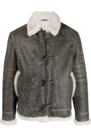 Thom Browne Chaqueta con ribete de pelo