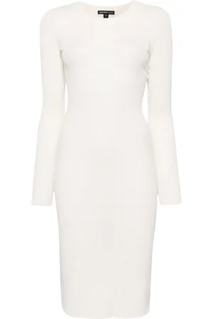James Perse Vestido midi de canalé con manga larga