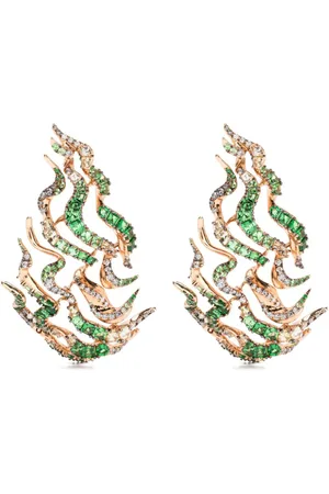 Bibi van der Velden Pendientes Smoke Haze en oro de 18 ct con gemas