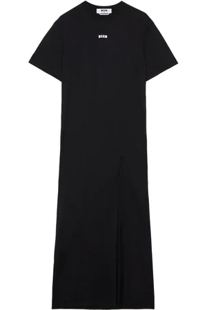 Msgm Vestido largo con logo estampado