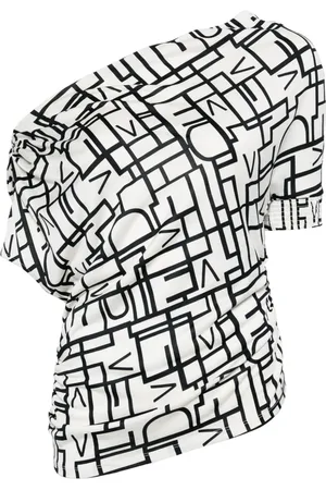 Diane von Furstenberg Top Percy con logo estampado