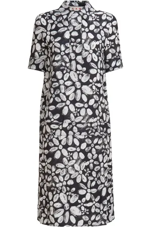 Marni Vestido camisero midi con motivo floral