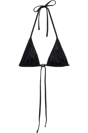 Prada Top de bikini con placa del logo