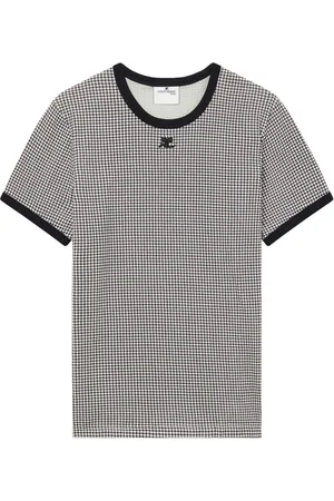 Courrèges Camiseta con motivo en pied de poule
