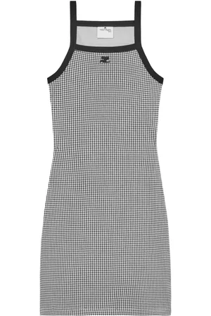 Courrèges Vestido corto con ribete en contraste