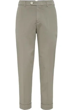 Brunello Cucinelli Pantalones chino tapered de talle bajo