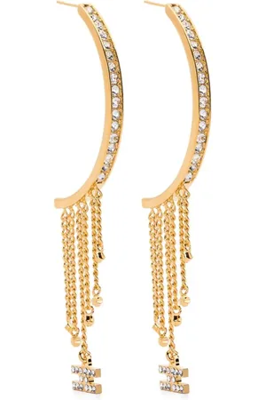 Elisabetta Franchi Pendientes de aro con detalles de cristal