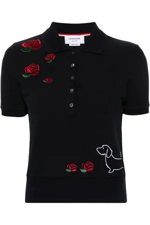 Thom Browne Polo con motivo bordado