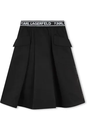 Karl Lagerfeld Falda midi con cintura del logo