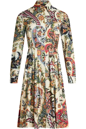 Etro Vestido camisero con estampado de cachemira
