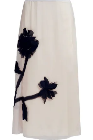 Marni Falda midi con apliques florales