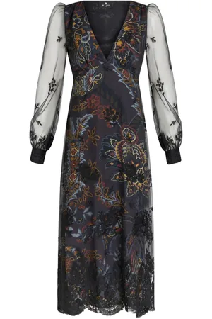 Etro Vestido largo Crepe de Chine