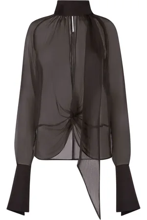 Nina Ricci Blusa translúcida con lazo en el cuello