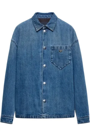 Prada Camisa vaquera con logo triangular esmaltado