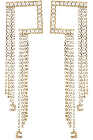 Elisabetta Franchi Pendientes con flecos de cristal