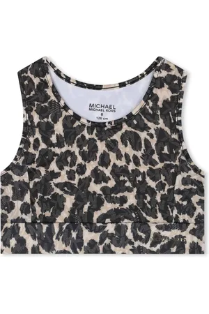 Michael Kors Top corto con estampado de leopardo