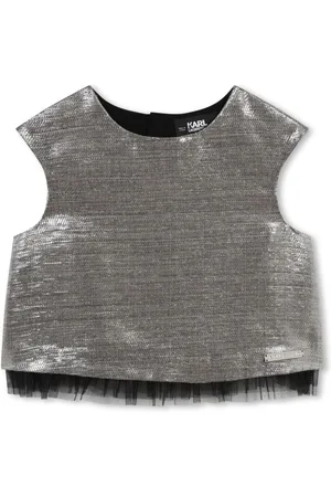 Karl Lagerfeld Top con efecto metalizado