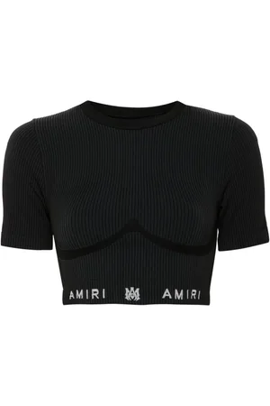 AMIRI Top corto de canalé