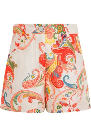Etro Pantalones vaqueros cortos con estampado de cachemira