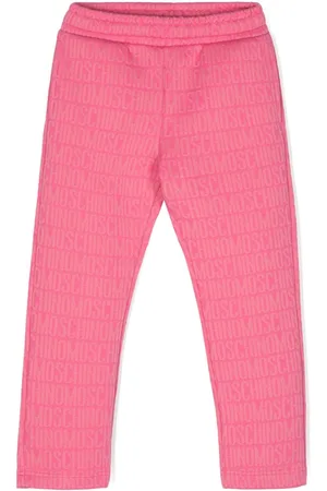 Moschino Pantalones rectos con logo en intarsia
