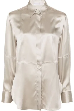 Brunello Cucinelli Camisa con cuello de pico