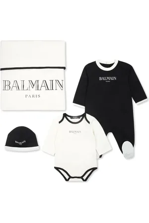 Balmain Set de pelele de cuatro piezas con logo estampado