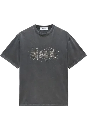 Msgm Camiseta con logo de apliques