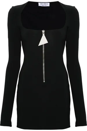 The Attico Vestido corto con cuello redondo