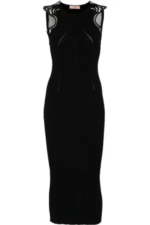Twin-Set Vestido midi con detalle de encaje