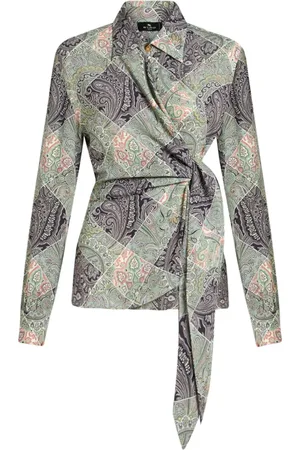 Etro Camisa cruzada con estampado patchwork