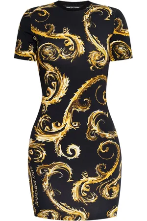 VERSACE Vestido estilo camiseta con estampado barroco