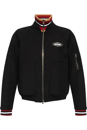 Moschino Chaqueta bómber de sarga con aplique del logo